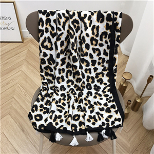 Wholesale leopard tassel cotton decorative scarf