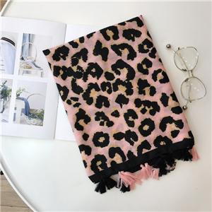 Wholesale leopard tassel cotton decorative scarf
