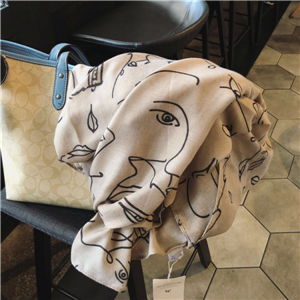 Wholesale cartoon abstract printed cotton decorative scarf