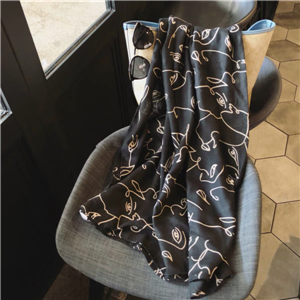 Wholesale cartoon abstract printed cotton decorative scarf