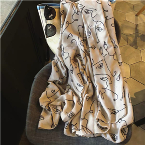 Wholesale cartoon abstract printed cotton decorative scarf