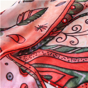 Wholesale floral print tassel cotton scarf