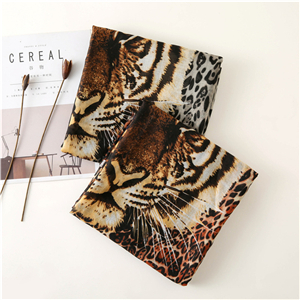 Wholesale printed tiger head leopard cotton scarf