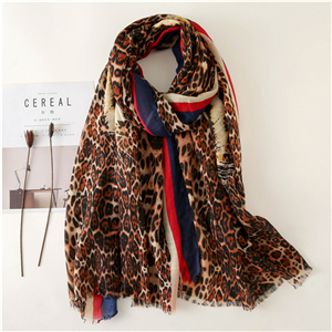 Wholesale printed tiger head leopard cotton scarf