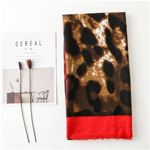 Wholesale color matching leopard tassel cotton scarf