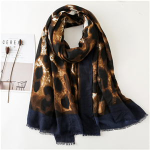 Wholesale color matching leopard tassel cotton scarf