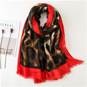 Wholesale color matching leopard tassel cotton scarf