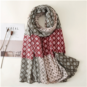 China wholesale geometric diamond print warm cotton scarf