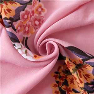 Wholesale rose pink print tassel cotton scarf