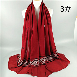 Wholesale embroidered cotton Muslim scarf