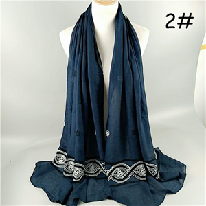 Wholesale embroidered cotton Muslim scarf