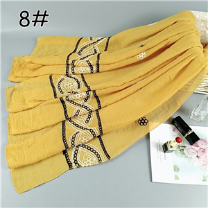 Wholesale embroidered cotton Muslim scarf