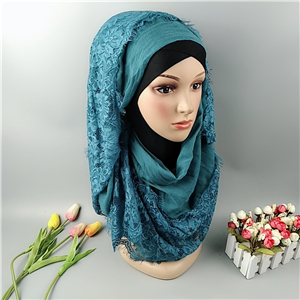 Chinese cheap lace cotton muslim scarf