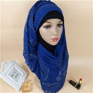 Wholesale four sided hairy hot drilling cotton Muslim scarf