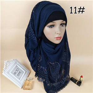 Wholesale four sided hairy hot drilling cotton Muslim scarf