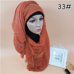 Wholesale four sided hairy hot drilling cotton Muslim scarf