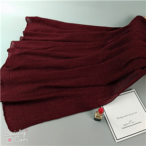 China cheap monochrome crumpled cotton Muslim scarf