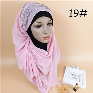 Wholesale monochrome hot drilling chiffon muslim scarf
