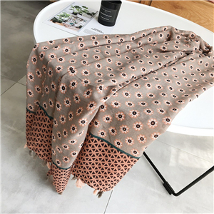 Flower print cotton decorative cheap scarf