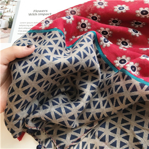 Flower print cotton decorative cheap scarf