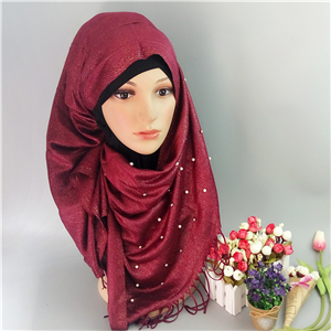 Wholesale pearl cotton muslim scarf