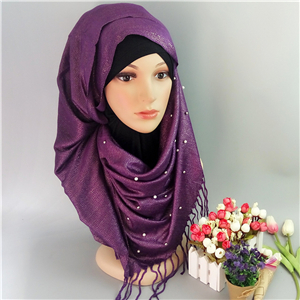 Wholesale pearl cotton muslim scarf