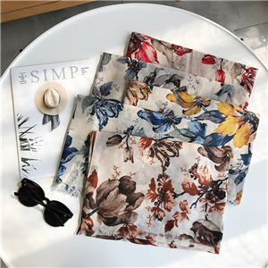 Wholesale flower tassel cotton scarf