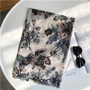 Wholesale flower tassel cotton scarf