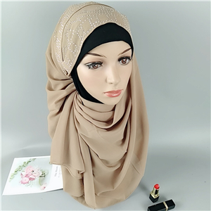 Wholesale hot drilling chiffon muslim scarf