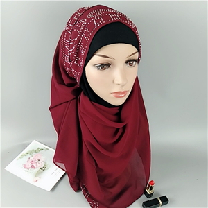 Wholesale hot drilling chiffon muslim scarf