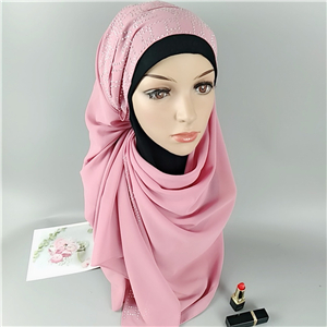 Wholesale hot drilling chiffon muslim scarf
