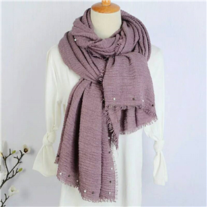 Wholesale four-sided hair beaded cotton Muslim scarf