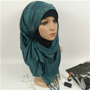 Wholesale hot drilling gold silk cotton Muslim scarf
