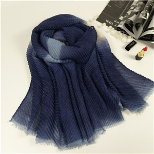 Wholesale gradient pleated cotton muslim scarf
