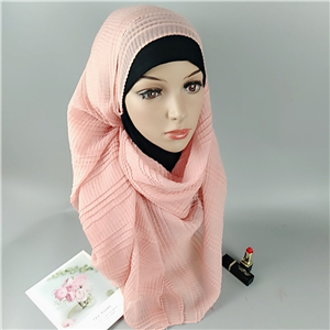 Wholesale solid color crumpled cotton muslim scarf