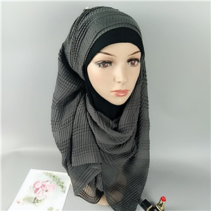 Wholesale solid color crumpled cotton muslim scarf
