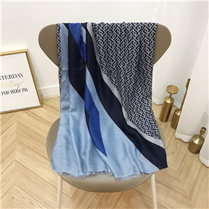 Wholesale printed stitching tassel cotton scarf