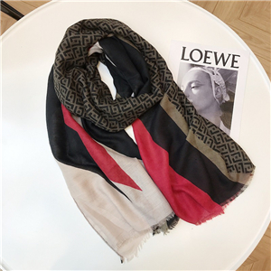 Wholesale printed stitching tassel cotton scarf