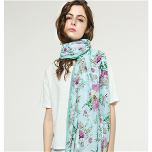 Printed hot silver cotton scarf wholesale from China