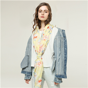 Printed fringed decorative cotton cheap scarf