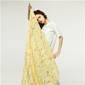 Leaf printed cotton decorative cheap scarf