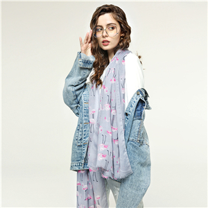 Wholesale geometric print tassel cotton scarf