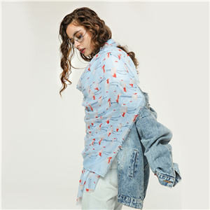 Wholesale geometric print tassel cotton scarf