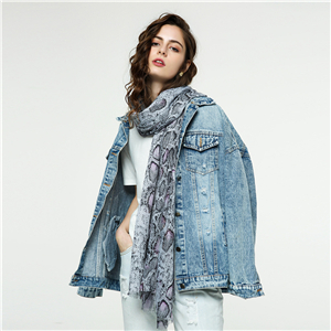 Wholesale snake print animal print tassel cotton scarf