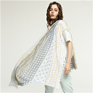 Wholesale chain dot print tassel cotton scarf