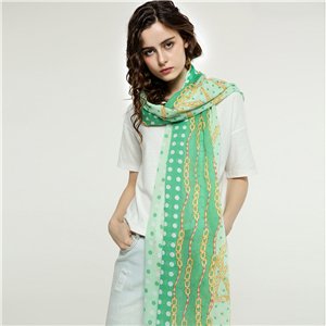 Wholesale chain dot print tassel cotton scarf