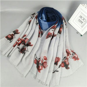 Wholesale pleated flower gradient muslim scarf