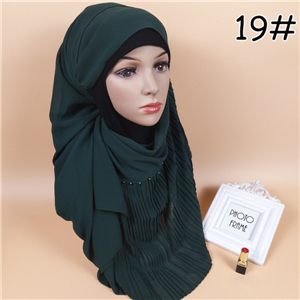 Stitching chiffon folds colored Muslim cheap scarf