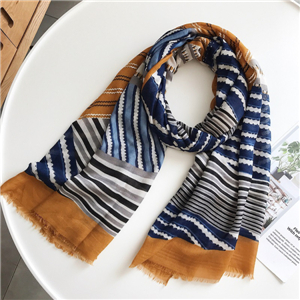 Wholesale geometric diamond print cotton scarf