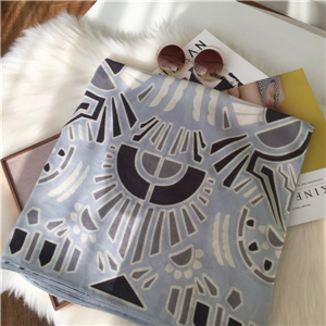Wholesale light gray graffiti stitching tassel cotton scarf